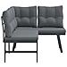 Panche Giardino con Cuscini 2pz Nere Acciaio Verniciato Polvere - Foto miniatura 9