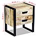 Lusso Casadino -  Tavolino Con 2 Cassetti In Legno Massello Di Mango 43x33x51 Cm - Foto miniatura 8