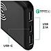 Batteria 10000mah Wireless 2xusb/1xusb-c, Nero - Foto miniatura 5