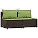 Divani Centrali da Giardino con Cuscini 2pz Polyrattan Marrone - Foto miniatura 1
