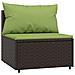 Divani Centrali da Giardino con Cuscini 2pz Polyrattan Marrone - Foto miniatura 3