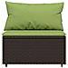 Divani Centrali da Giardino con Cuscini 2pz Polyrattan Marrone - Foto miniatura 4
