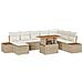 Set da Pranzo da Giardino 9 Pezzi con Cuscini Beige in Polyrattan e Acacia - Foto miniatura 1