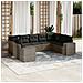Set Divano da Giardino 9 pz con Cuscini Grigio in Polyrattan - Foto miniatura 2