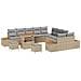 Set Divano da Giardino con cuscino 13 pcs Beige Poly Rattan - Foto miniatura 1