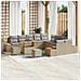 Set Divano da Giardino con cuscino 13 pcs Beige Poly Rattan - Foto miniatura 2