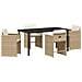 Set da Pranzo per Giardino con cuscino 5 pcs Beige Poly Rattan - Foto miniatura 1