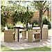 Set da Pranzo per Giardino con cuscino 5 pcs Beige Poly Rattan - Foto miniatura 2