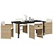 Set da Pranzo per Giardino con cuscino 5 pcs Beige Poly Rattan - Foto miniatura 3