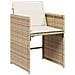 Set da Pranzo per Giardino con cuscino 5 pcs Beige Poly Rattan - Foto miniatura 6