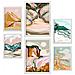 Set Di 6 Stampe Natura Complessa 2 In Sfondi Astratti Dipinti Decorativi Estetici Per Il Tuo Soggiorno, Camera Da Letto, Casa A3 & A4 Cornice Bianca - Foto miniatura 1