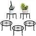 Set Di 3 Porta Piante A Un Livello In Stile Europeo - Supporto Per Vasi Di Fiori In Metallo Black - Foto miniatura 3
