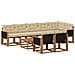 Set di divani da esterno con cuscino 9 pcs Naturale e Beige - Foto miniatura 1