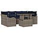 Set Divano da Giardino 7 pz Grigio e Blu Navy polyrattan - Foto miniatura 1