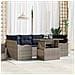 Set Divano da Giardino 7 pz Grigio e Blu Navy polyrattan - Foto miniatura 10