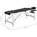 Lettino Da Massaggio A 3 Sezioni In Alluminio Nero E Beige - Foto miniatura 4