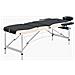 Lettino Da Massaggio A 3 Sezioni In Alluminio Nero E Beige - Foto miniatura 1