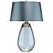 Lampada Da Tavolo Blu Grande Con 2 Luci, Vetro Colorato Di Blu, Paralume Blu Uovo Di Anatra, Attacco E27 - Foto miniatura 1
