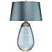 Lampada Da Tavolo Blu Grande Con 2 Luci, Vetro Colorato Di Blu, Paralume Blu Uovo Di Anatra, Attacco E27 - Foto miniatura 2