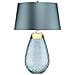 Lampada Da Tavolo Blu Grande Con 2 Luci, Vetro Colorato Di Blu, Paralume Blu Uovo Di Anatra, Attacco E27 - Foto miniatura 5