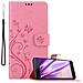 Custodia Compatibile Con Honor 8 / 8 Premium In Rosa Fiore - Coperchio Protettivo In Design Floreale Con Chiusura Magnetica, Funzione Stand E Slot Per Carte - Foto miniatura 1