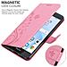 Custodia Compatibile Con Honor 8 / 8 Premium In Rosa Fiore - Coperchio Protettivo In Design Floreale Con Chiusura Magnetica, Funzione Stand E Slot Per Carte - Foto miniatura 5