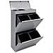 Top Cr622-b Pattumiera Per Raccolta Differenziata Con Ripiano Superiore Multiuso, 4 Secchi, Mobile D'acciaio Per Differenziata, 4 X 17 L (68 L), Grigio Chiaro - Foto miniatura 1