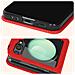 Cover A Libro Per Samsung Galaxy Z Flip5, Linguetta Magnetica Chesterfield Rossa - Foto miniatura 5