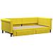 Divano Letto Estraibile Con Cassetti Giallo 100x200cm Velluto - Foto miniatura 2