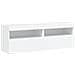 Mobili Tv A Parete Con Luci Led 2pz Bianchi 60x30x40 Cm - Foto miniatura 3
