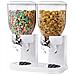 Dispenser Storage Doppio Contenitore Dosatore Distributore Cereali Pasta Bianco - Foto miniatura 5