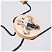 Lampadario Timbo 4 Nero Sl. 1669 - Soppalco Lampadario Nero /legno Naturale 16.5x75x58 Cm - Foto miniatura 4