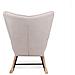 Sedia A Dondolo Scandinava Luna In Tessuto Beige Con Cuciture - Foto miniatura 4