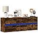 Mobile TV a Parete con Luci LED Rovere Fumo 130x31x45 cm - Foto miniatura 4