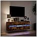 Mobile TV a Parete con Luci LED Rovere Fumo 130x31x45 cm - Foto miniatura 8