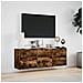 Mobile TV a Parete con Luci LED Rovere Fumo 130x31x45 cm - Foto miniatura 9