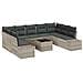 Set di divani da giardino in 10 pezzi con cuscini grigio polyrattan - Foto miniatura 1