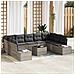 Set di divani da giardino in 10 pezzi con cuscini grigio polyrattan - Foto miniatura 2