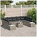 Set di divani da giardino in 10 pezzi con cuscini grigio polyrattan - Foto miniatura 3