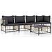 Set Divani da Giardino 5 pz con Cuscini Antracite in Polyrattan - Foto miniatura 1