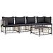 Set Divani da Giardino 5 pz con Cuscini Antracite in Polyrattan - Foto miniatura 3