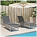 Lettino Prendisole 2 pz con Cuscini Grigio Chiaro in Polyrattan - Foto miniatura 2