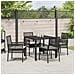 Set da pranzo da giardino in 5 pezzi con cuscini in polyrattan nero - Foto miniatura 4