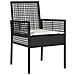 Set da pranzo da giardino in 5 pezzi con cuscini in polyrattan nero - Foto miniatura 6