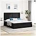 Struttura Letto Pouf con Materassi Nero 200x200 cm in Tessuto - Foto miniatura 3