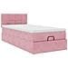 Struttura Letto Pouf con Materasso Rosa 100x200 cm Velluto - Foto miniatura 1