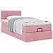 Struttura Letto Pouf con Materasso Rosa 100x200 cm Velluto - Foto miniatura 2