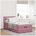 Struttura Letto Pouf con Materasso Rosa 100x200 cm Velluto - Foto miniatura 3