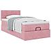 Struttura Letto Pouf con Materasso Rosa 100x200 cm Velluto - Foto miniatura 4