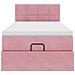 Struttura Letto Pouf con Materasso Rosa 100x200 cm Velluto - Foto miniatura 5